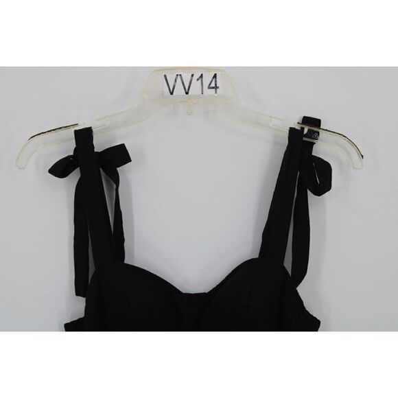 LC Lauren Conrad Womens Black Midi Dress Shoulder Straps Padded Bra Small NWT - Picture 2 of 9